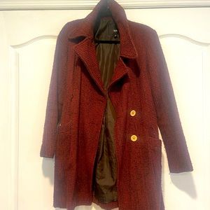 MOSSIMO BURGUNDY WOOL COAT